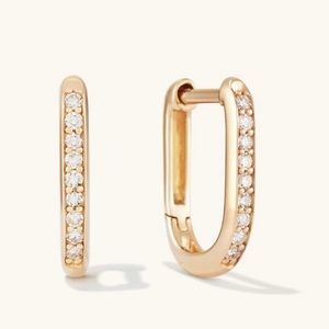 Mejuri Pave Diamond U Hoops